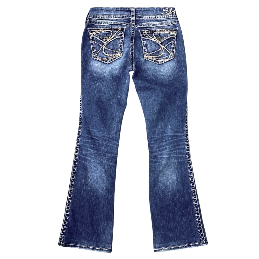 SILVER JEANS Suki Surplus 29x31 Flap Pockets Thick Stitch